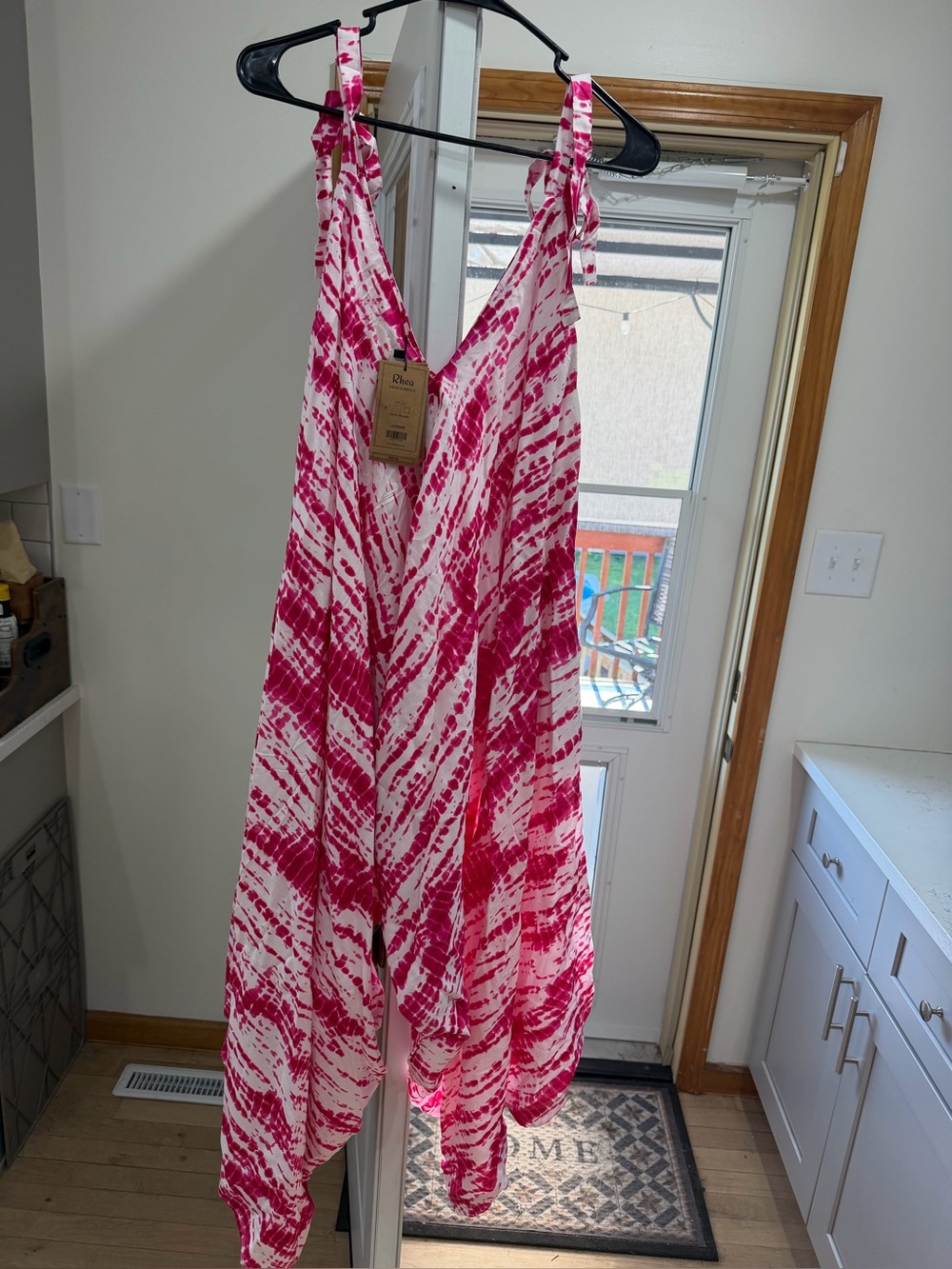 Rhea Pink and White Tie-Dye Jumpsuit